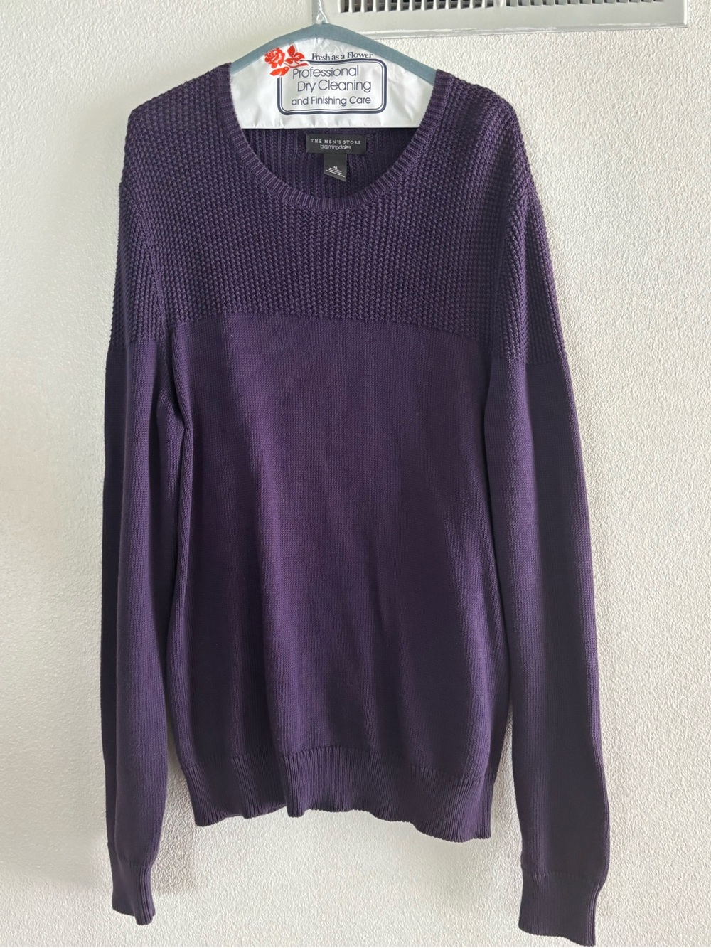 Bloomingdale's Purple Knit Crewneck Sweater